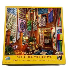 SunsOut Stitched With Love 1000 Piece Jigsaw Puzzle Joseph Burgess UNCOUNTED
